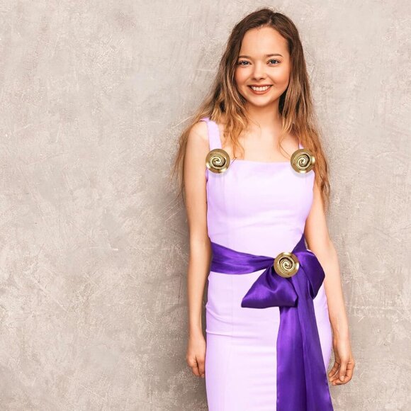 Halloween Costume Accessories Women Purple Belt Brooch Hairband Dress Up main image 4